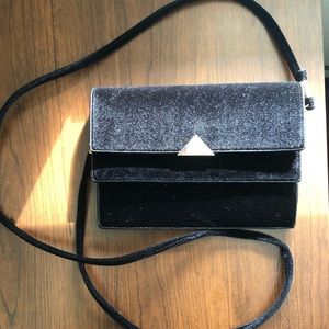 3 part Black velvet purse